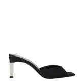 The Attico Black Satin Stiletto Heels Sandals