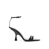 The Attico Black Silk Stiletto Heel Sandals