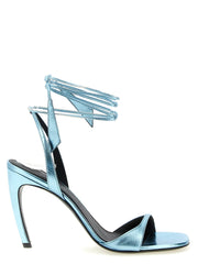The Attico Blue Calfskin Stiletto Heel Sandals