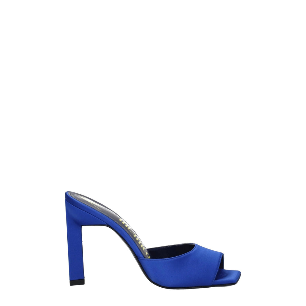 The Attico Blue Satin Stiletto Heels Sandals