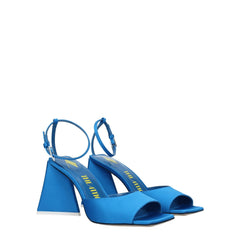 The Attico Blue Satin Stiletto Heels Sandals