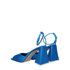 The Attico Blue Satin Stiletto Heels Sandals