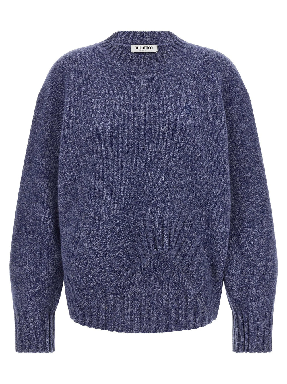 The Attico Blue Virgin Wool Cardigan