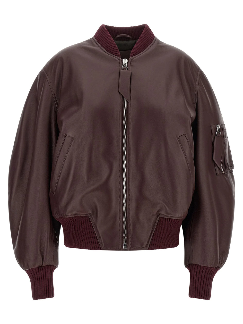 The Attico Bordeaux Lamb Leather Leather Jacket