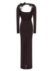 The Attico Brown Viscose Long Dress