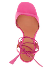The Attico Fuchsia Leather Stiletto Heel Sandals - EU39/US9