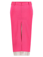 The Attico Fuchsia Virgin Wool Midi Skirt - IT38