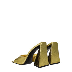 The Attico Gold Leather Platforms - EU37.5/US7.5