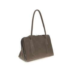 The Attico Gray Calf Leather Bos Taurus Shoulder Bag