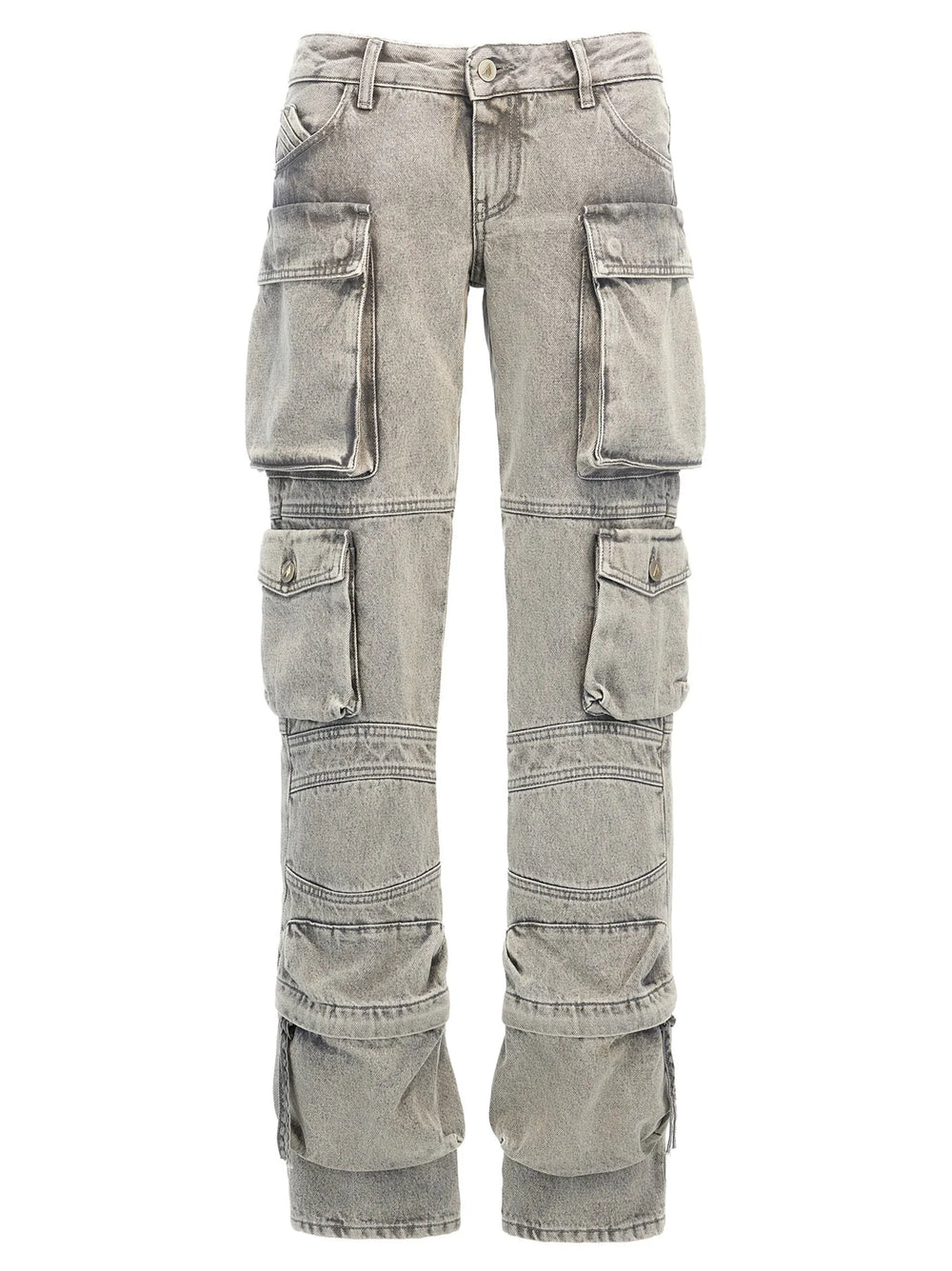 The Attico Gray Cotton Cargo Pants