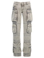 The Attico Gray Cotton Cargo Pants
