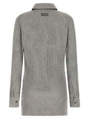 The Attico Gray Cotton Short Dress - IT40