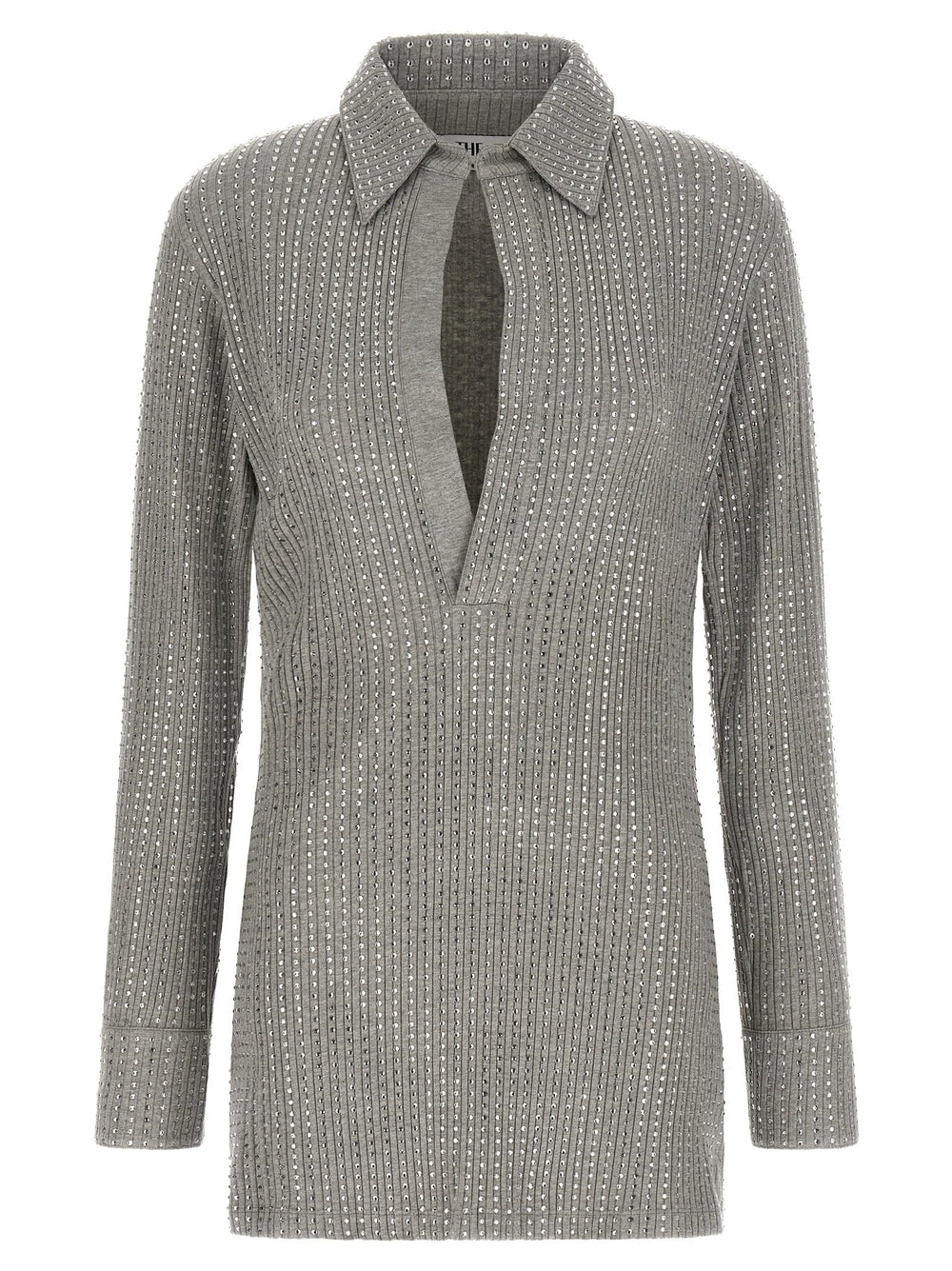 The Attico Gray Cotton Short Dress - IT40