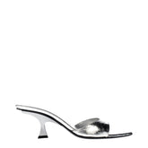 The Attico Gray Leather Flat Sandals