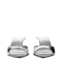 The Attico Gray Leather Flat Sandals