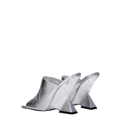 The Attico Gray Leather Platforms