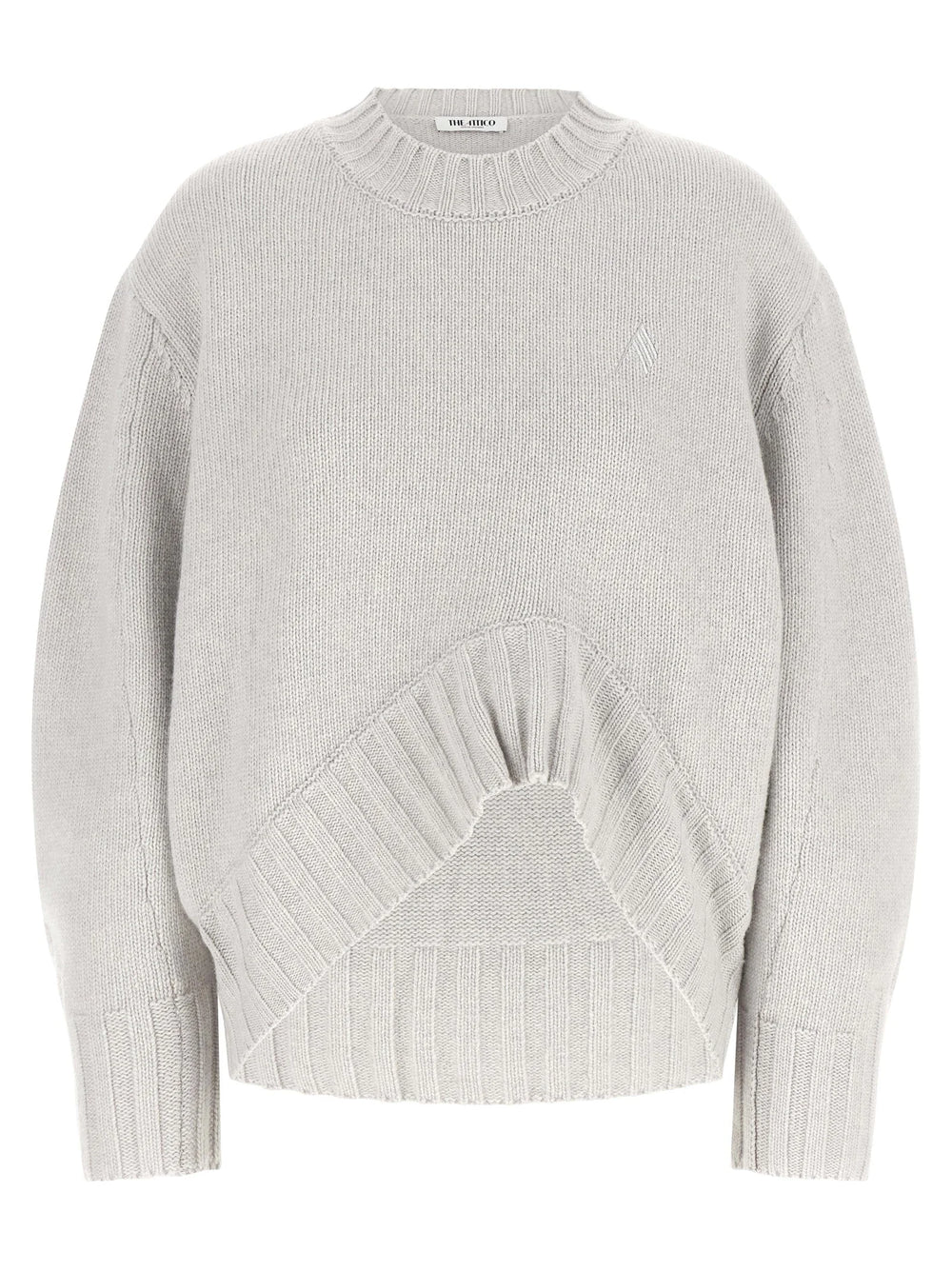 The Attico Gray Virgin Wool Cardigan