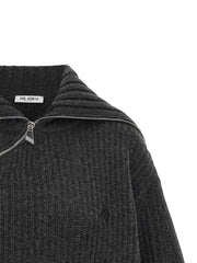 The Attico Gray Virgin Wool Cardigan