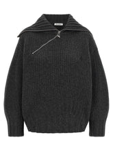 The Attico Gray Virgin Wool Cardigan