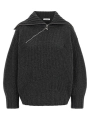 The Attico Gray Virgin Wool Cardigan