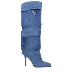 Bottines en tissu bleu clair The Attico