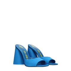 The Attico Light Blue Satin Platforms