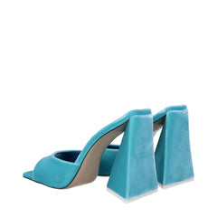 The Attico Light Blue Velvet Platforms - Sandals