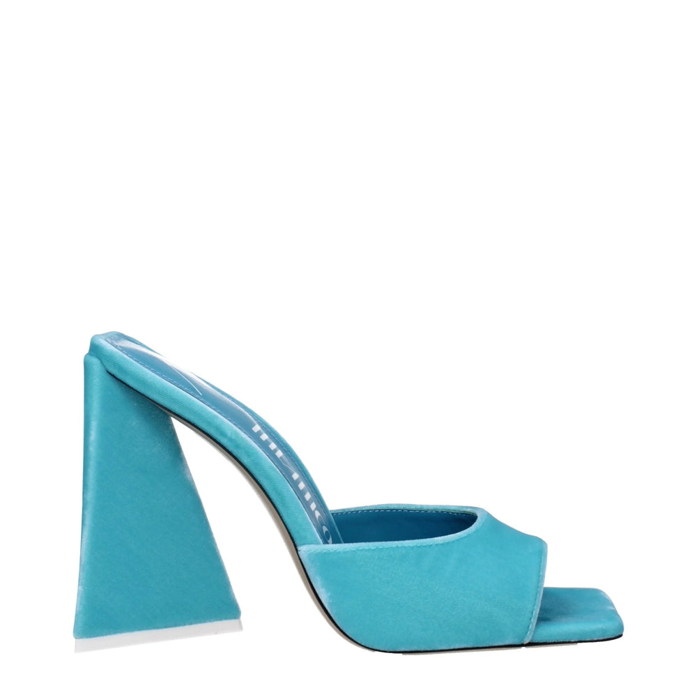 The Attico Light Blue Velvet Platforms - Sandals