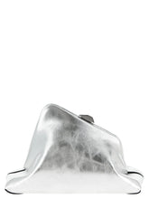 The Attico Silver Calfskin Clutch Bag
