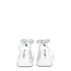 The Attico White Leather Stiletto Heels Sandals