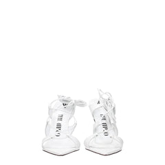 The Attico White Leather Stiletto Heels Sandals