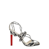 The Attico White Leather Stiletto Heels Sandals