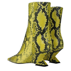 The Attico Yellow Leather Ankle Boots - EU39/US9