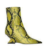 The Attico Yellow Leather Ankle Boots - EU39/US9