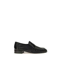 The Row Black Calf Leather Bos Taurus Slip-On Loafers - EU41/US11