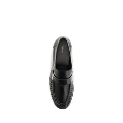 The Row Black Calf Leather Bos Taurus Slip-On Loafers - EU41/US11