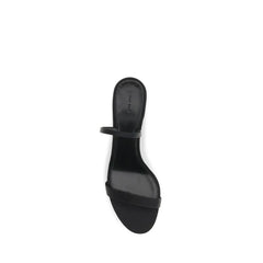 The Row Black Calf Leather Bos Taurus Stiletto Heel Sandals