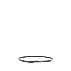 The Row Black Calf Leather Bos Taurus Thin Belt - UNI