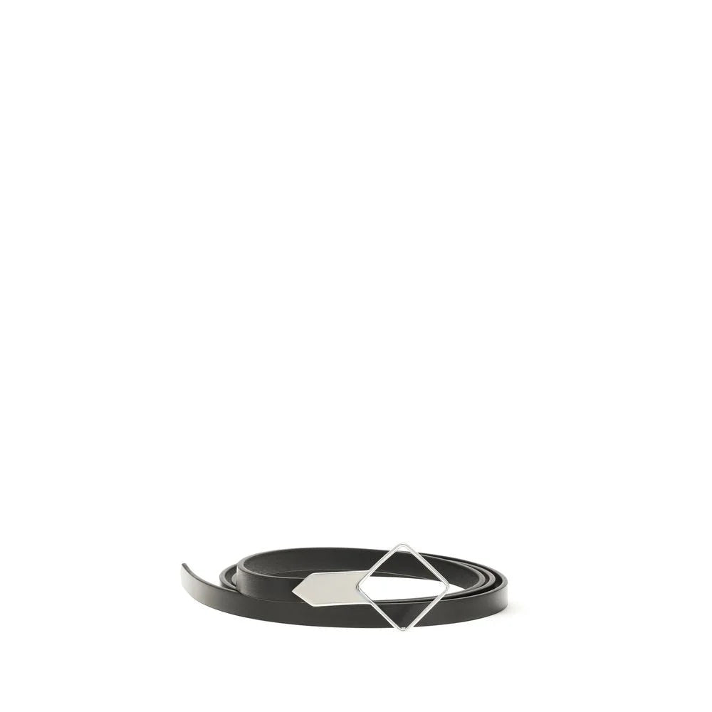 The Row Black Calf Leather Bos Taurus Thin Belt - UNI