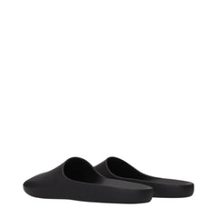 The Row Black Cotton Slippers