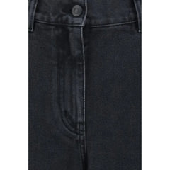 The Row Black Cotton Straight-Leg Jeans