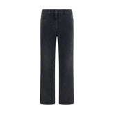 The Row Black Cotton Straight-Leg Jeans