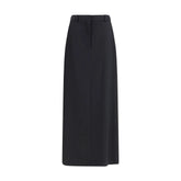 The Row Black Fleece Wool Long Skirt - 6