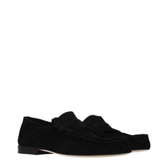 The Row Black Leather Slip-On Loafers - EU36/US6
