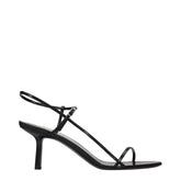 The Row Black Leather Stiletto Heel Sandals - EU41/US11