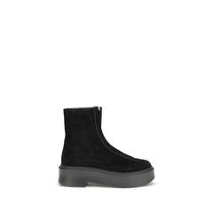 The Row Black Rubber Ankle Boots
