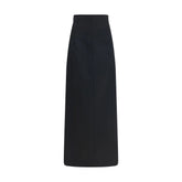 The Row Black Silk Long Skirt - 6