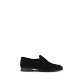 The Row Black Suede Leather Slip-On Loafers - EU41/US11