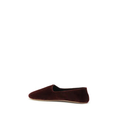 The Row Bordeaux Cotton Slip-On Loafers - EU38.5/US8.5