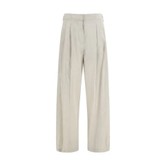 The Row Gray Silk Casual Pants - 6